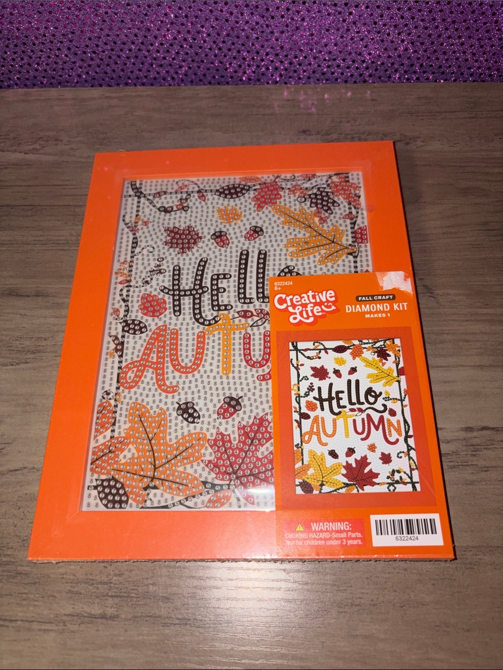 Hello Autumn Diamond Art Kit |Fall Leaves DIY Craft Thanksgiving Harvest Decor